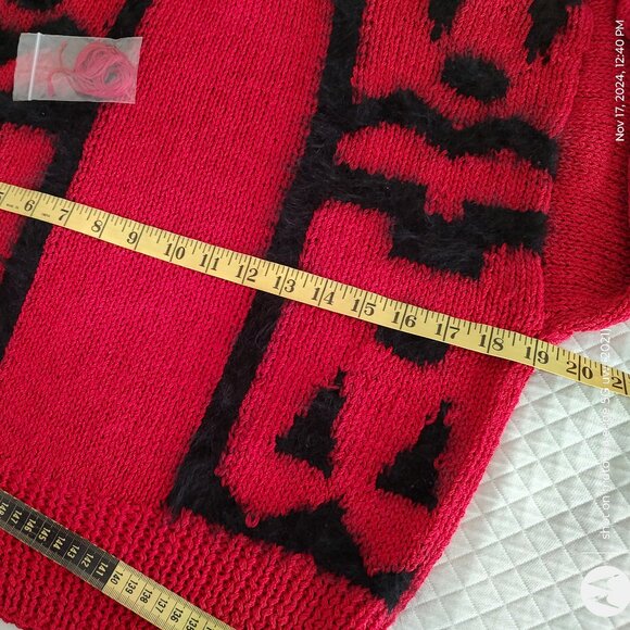 SHEILA RAYMOND CHUNKY KNITTED SWEATER HALO COLLAR DROP SHOULDER L/S RED MEDIUM - Picture 4 of 13